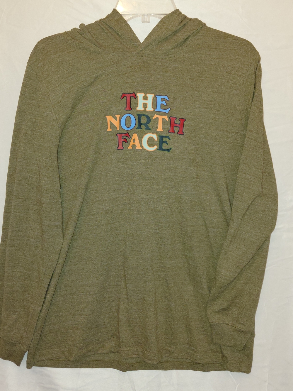 The North Face Men's Olive Green Hooded Long Sleeve Shirt